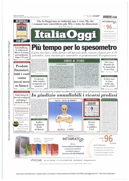 Italia oggi : quotidiano di economia finanza e politica